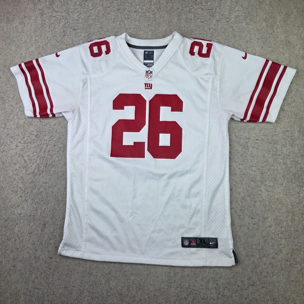 Nike On Field NFL New York Giants Saquon Barkley #26 White/Red Jersey XL